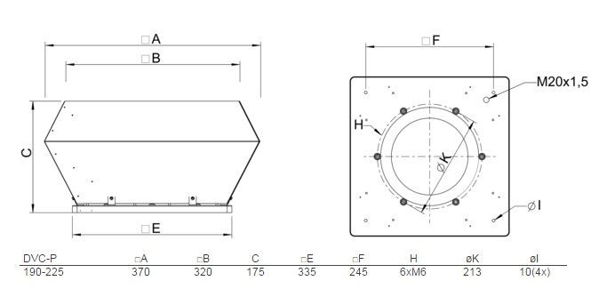 Крышный центробежный вентилятор Systemair DVC 225-P