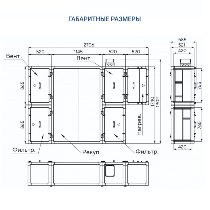 Приточно-вытяжная вентиляционная установка Turkov Zenit Standart S 2050 E