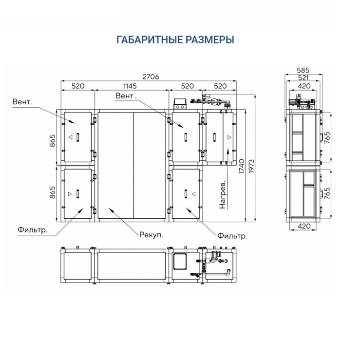 Приточно-вытяжная вентиляционная установка Turkov Zenit Standart S 2050 W