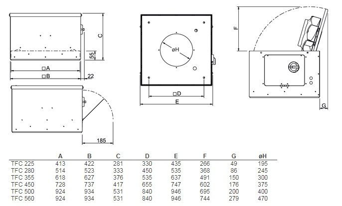 Крышный центробежный вентилятор Systemair TFC 355 S Sileo Black