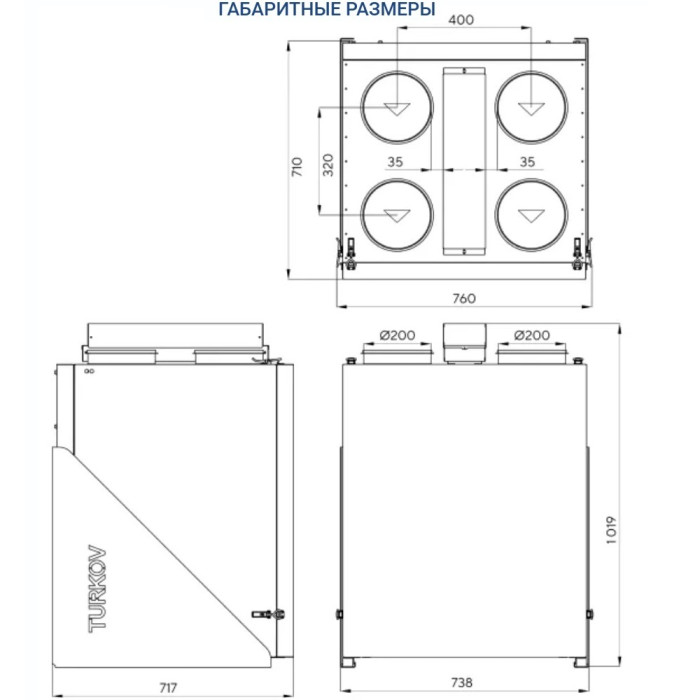 Приточно-вытяжная вентиляционная установка Turkov Zenit Standart V 510 PE