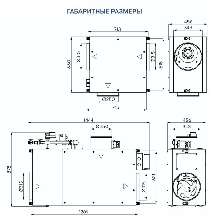 Приточно-вытяжная вентиляционная установка Turkov Capsule pool 1500 W 2R