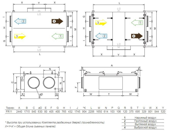 Приточно-вытяжная вентиляционная установка Systemair TOPVEX FR11EL-L-CAV