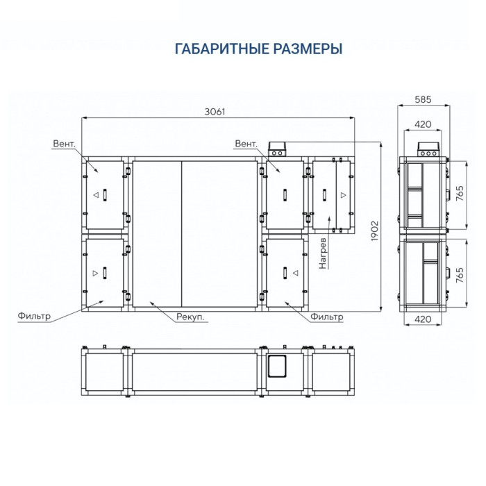 Приточно-вытяжная вентиляционная установка Turkov Zenit HECO S 2100 6E