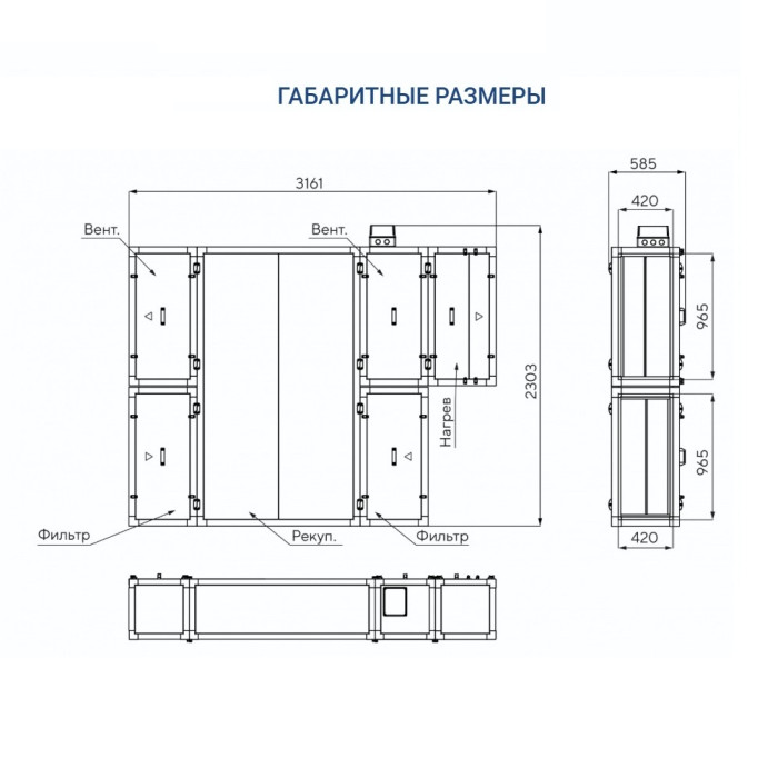 Приточно-вытяжная вентиляционная установка Turkov Zenit HECO S 3100 9E