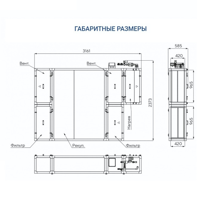 Приточно-вытяжная вентиляционная установка Turkov Zenit HECO S 3100 W