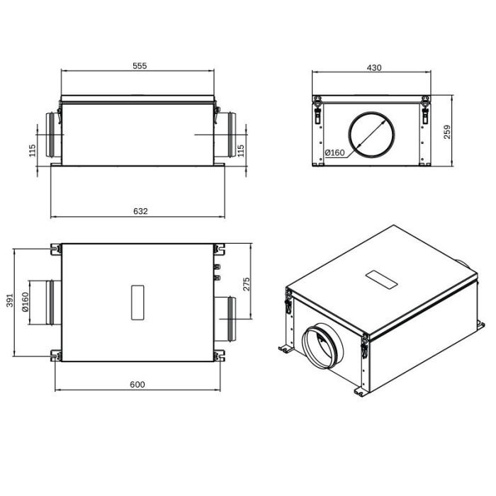 Вытяжная вентиляционная установка VentMachine Colibri EV650