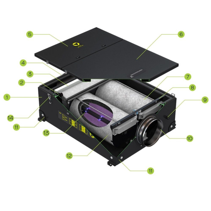 Канальный обеззараживатель воздуха для системы вентиляции VentMachine DF500 ФКО