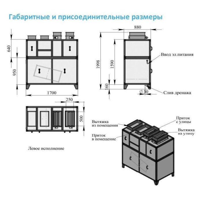 Приточно-вытяжная вентиляционная установка Breezart 2000-C Lux RP VB 15