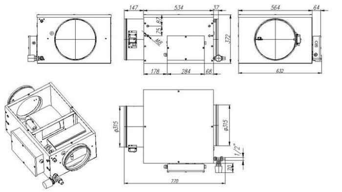 Приточная вентиляционная установка GlobalVent Econom 1500
