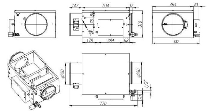 Приточная вентиляционная установка GlobalVent Econom 900